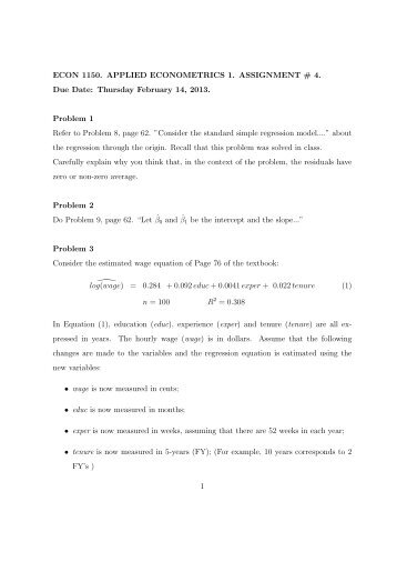 ECON 1150. APPLIED ECONOMETRICS 1 ... - Ewi-ssl.pitt.edu