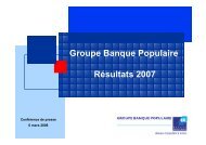 PrÃ©sentation des rÃ©sultats Groupe Banque Populaire - Groupe BPCE
