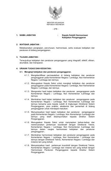 Kepala Subdirektorat Harmonisasi Kebijakan Penganggaran