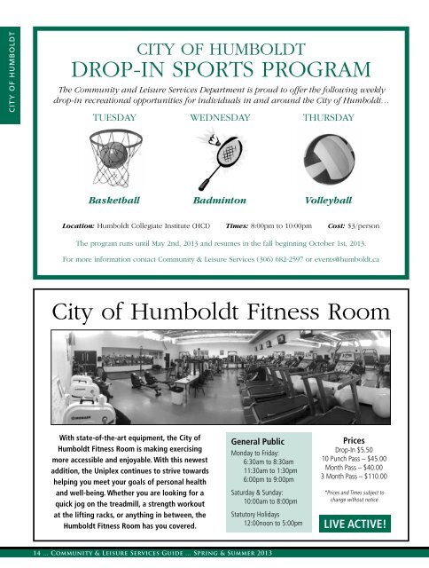 Spring & Summer 2013 … Community & Leisure ... - City of Humboldt