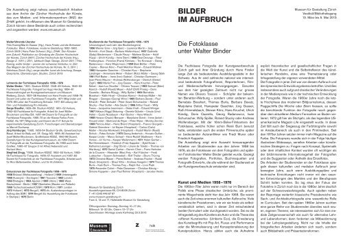 Bilder iM AufBruch - eMuseum - ZÃ¼rcher Hochschule der KÃ¼nste