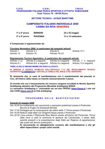 Campionato Italiano Canna da Riva Individuale - FIPSAS Napoli