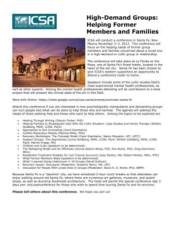 High-Demand Groups: Helping Former Members and Families