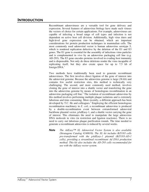 Manual: AdEasy Adenoviral Vector System - UCLA Human Genetics