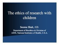 The ethics of research with The ethics of research with children