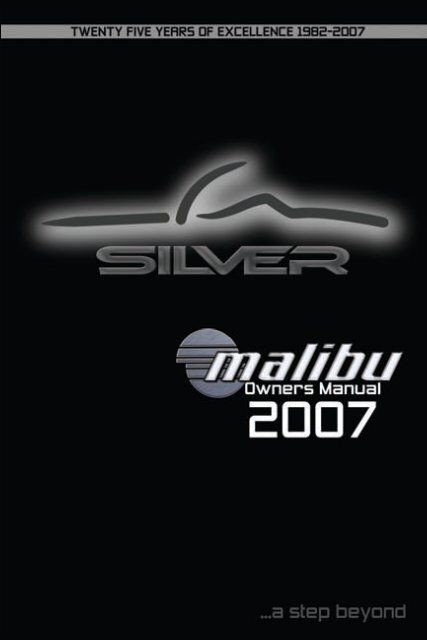 Malibu Boats Owner's Manual: 2007 (PDF) - Bakes Online