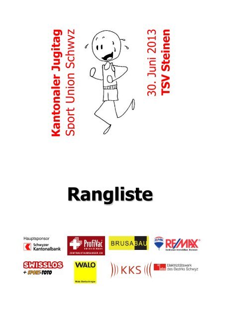 Rangliste Kantonaler Jugitag 2013 online - TSV Steinen