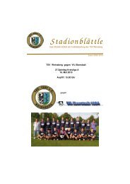 StadionblÃ¤ttle - TSV Weinsberg Fussball - Aktive Mannschaften