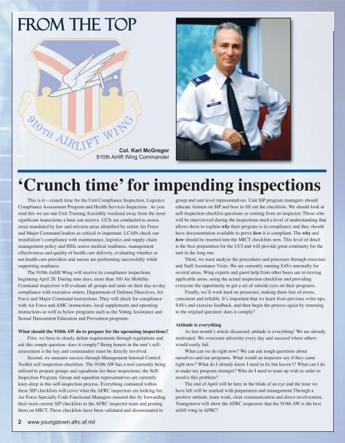 page 1 March 2010 - cover.psd - Youngstown Air Reserve Station