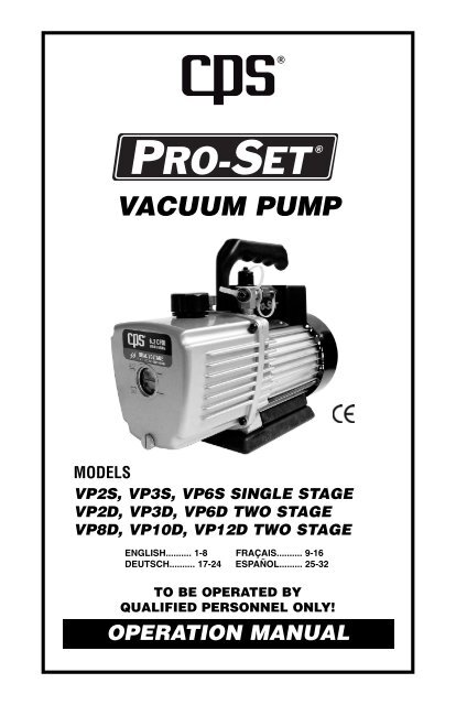 VACUUM PUMP - CPS Products