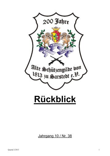 Rückblick - Alte Schützengilde von 1813 zu Sarstedt eV