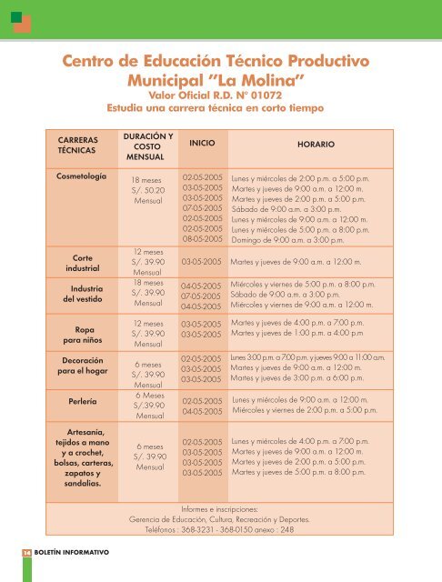 Informativo Municipal - Municipalidad de La Molina