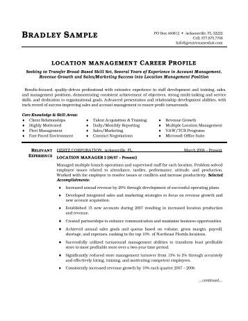 Resume gis manager