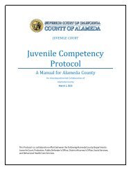 Juvenile Competency Protocol - Alameda County Behavioral Health