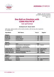 Deo Roll-on Emulsion with CORN PO4 PH B non perfumed - Agrana