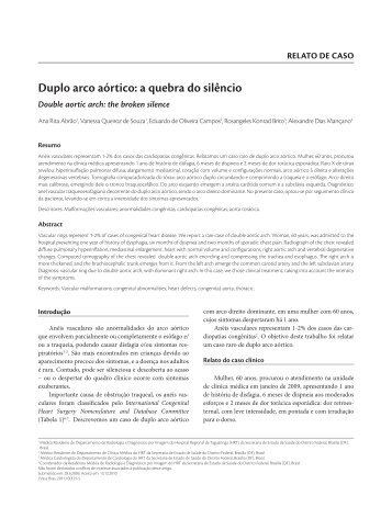 Duplo arco aórtico: a quebra do silêncio