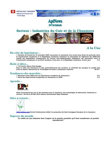 Secteur : Industries du Cuir et de la Chaussure A la Une