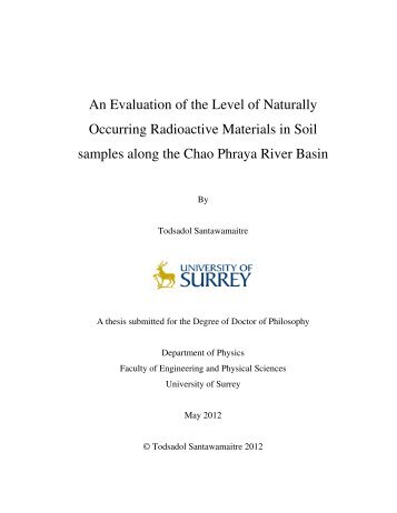 An Evaluation of the Level of Naturally Occurring Radioactive ...