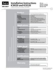 IC8020 and IC8320 Installation Instructions - Hes