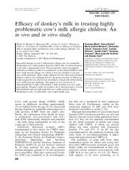 Efficacy of donkey's milk in treating highly problematic ... - Eurolactis