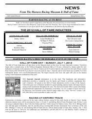 2012 Spring Newsletter - Harness Racing Museum and Hall of Fame