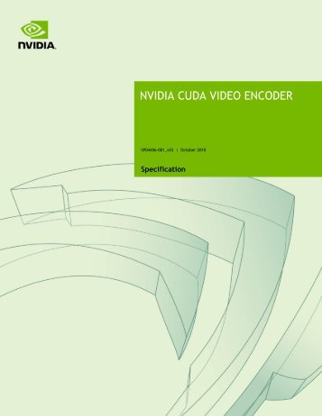 NVIDIA CUDA VIDEO ENCODER - CUDA Toolkit Documentation