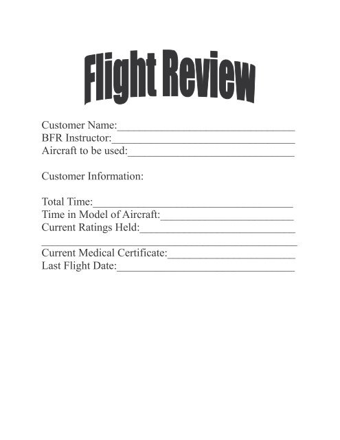 flight review - Fly AFI