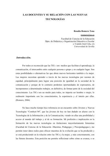 romero tena, r.: las docentes y su relaciÃ³n con las nuevas tecnologÃ­as