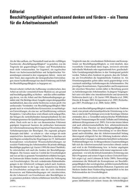 Editorial - Zeitschrift fÃƒÂ¼r Arbeitswissenschaft