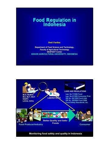 Food Regulation in Indonesia - Singapore Manufacturing Federation