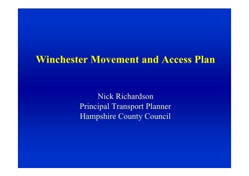 Winchester Movement and Access Plan - IAPSC