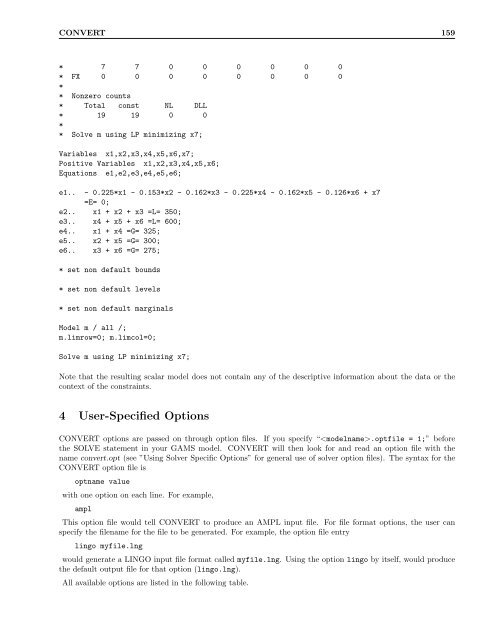 GAMS â The Solver Manuals - Available Software