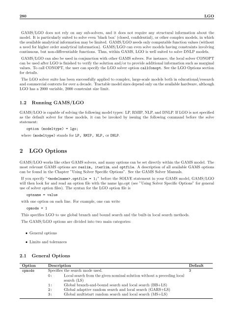 GAMS â The Solver Manuals - Available Software