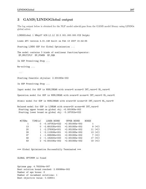 GAMS â The Solver Manuals - Available Software