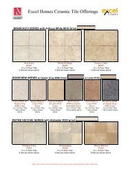 Excel Homes Ceramic Tile Offerings