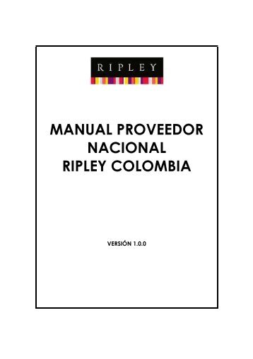 MANUAL DE PROVEEDORES NACIONALES COLOMBIA v 1.0.0