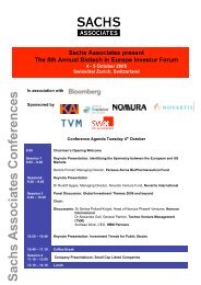 Sachs Associates Conferences - Sachsforum.com