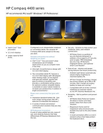 HP Compaq 4400 series Data Sheet