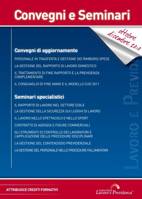 Convegni e Seminari - Centro Studi Lavoro e Previdenza