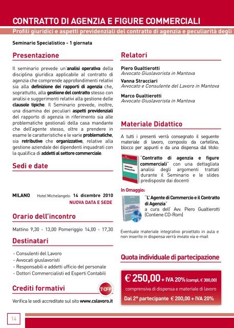 Convegni e Seminari - Centro Studi Lavoro e Previdenza