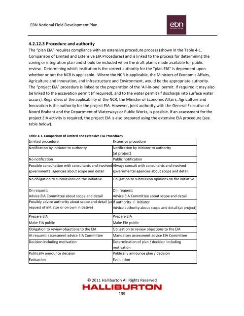 Notional Field Development Final Report - EBN