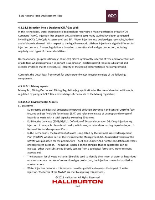Notional Field Development Final Report - EBN