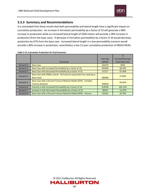 Notional Field Development Final Report - EBN