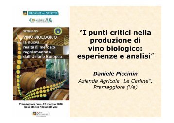 PDF (I punti critici nella produzione di vino biologico: esperienze e ...