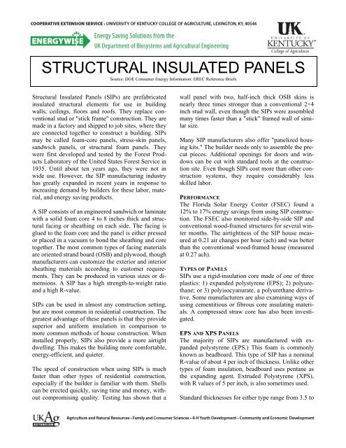 STRUCTURAL INSULATED PANELS