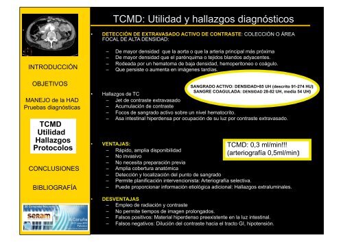 TCMD: Utilidad y hallazgos diagnósticos
