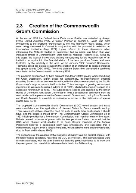 Garnaut Fitzgerald Review of Commonwealth-State Funding