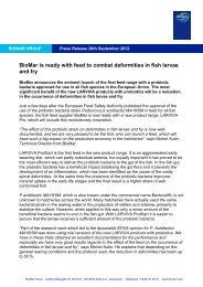 BioMar is ready with feed to combat deformities in fish larvae and fry