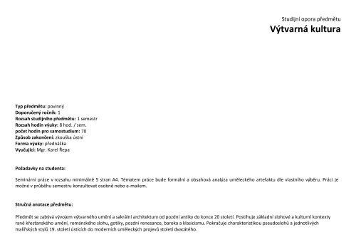 Výtvarná kultura - eAMOS