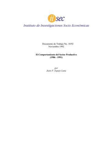 El Comportamiento del Sector Productivo - iisec